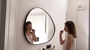 Lesbian fingering and licking in morning shower