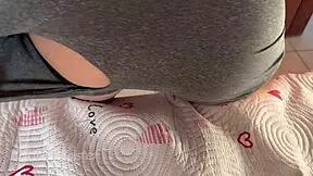 girlfriend was going to the gym without panties but got filled first