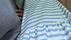 stranger cums inside my panties on subway, almost seen