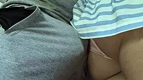 stranger cums inside my panties on subway, almost seen