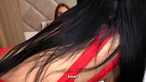 Big-bottomed stepmom catches stepson with redhead girlfriend and joins threesome