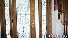 Teen with Big Natural Tits Rides Black Step Cousins Dick!