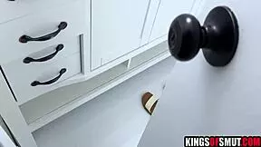 Perving on step sister then banging?