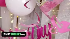 Big tits stepmom got a surprise lesbian threesome when her massage turned sexual.