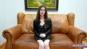 Skinny Nerdy Brunette Hazel O'Connor Rings Her Bell and Sucks a Juicy Cock