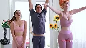 Yoga trainer fucks clients, calls it 'ignore training'! Lauren Phillips, Penelope Kay 😈