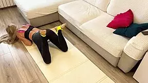 stepson fucked stepmom during massage - russian amateur with talking and english subtitles