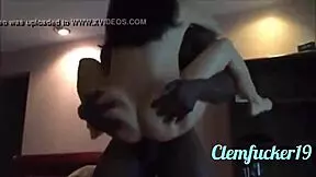 White teen rides big black cock moaning