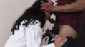 College trainee nurse sucks doctor's big black cock in private cabin