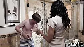 lonely milf stepmom bathes and fucks hung stepson