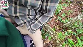 Thai Teen Babe Gets Horny In Forest And Fucks Roughly