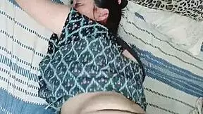 Petite latina milf's bedroom: bent over for doggystyle, pussy eaten, then deep creampie