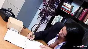 Biggest natural tits boss caught fucking, teen 18+ joins ffm 3some 😜