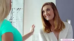 lesbian milfs enjoy group time with petite babe