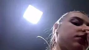 Risky public sex in the gym toilet, she whispered