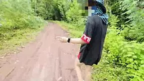 thai girl walking and showing pussy on roadside with clear thai voice