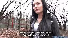 tricked amateur gets throatfucked outdoor by agent