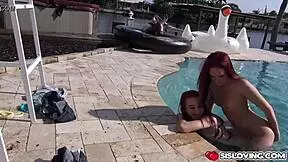 Alice Coxxx rides on top of her stepbrother in intense threesome