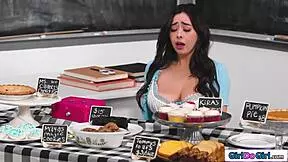 Stepmom Secretly Licks Stepdaughter Under The Table