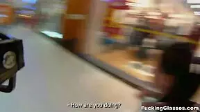 fucking glasses in public restroom, mazy teen gets blowjob orgasm