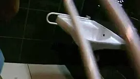 fucking glasses in public restroom, mazy teen gets blowjob orgasm