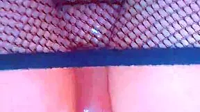 Puffy Pink Pussy in Fishnets Takes BBC