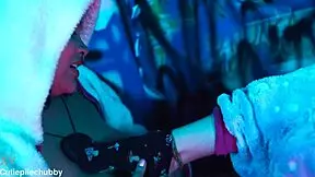 ebony bbw and petite tattooed girlfriend in lesbian feet worship session