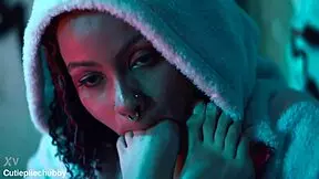 ebony bbw and petite tattooed girlfriend in lesbian feet worship session