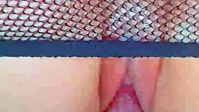 Puffy Pink Pussy in Fishnets Takes BBC