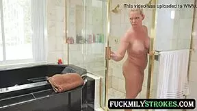 Blair Williams experiences intense emotions in household piping with family roles in bedroom and bathroom