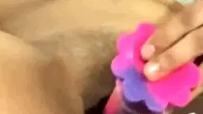playing with my tiny tight pussy using dildo toys for pleasure