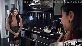 NERDY LESBIAN TEEN MANIPULATES AND FUCKS HER MILF STEPSISTERS GF!