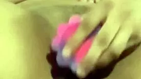 playing with my tiny tight pussy using dildo toys for pleasure