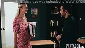 tiny blonde teen student let janitor rail her hairy cunt in class