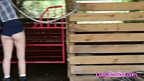 Slutty Cowgirls Riding Cock On The Farm