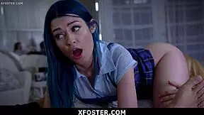 Foster teen 18+ showing her gratitude to her new family in a hardcore group blowjob and ass fucking session.