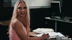 tiny blonde teen student let janitor rail her hairy cunt in class