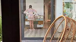 new neighbor watches me jerk off while stranger fucks with blowjob and handjob - cum inside pussy 😏