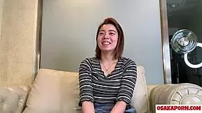 The 23-year-old chubby big-tits girl with short hair endures silent sex she doesn't love, receiving a facial and swallowing in this amateur homemade interview and strip session.