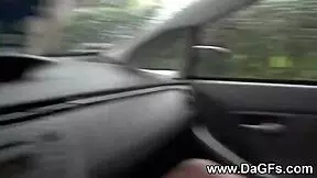 Busty Black Tattooed Girlfriend Fingered On The Back Seat During Revenge