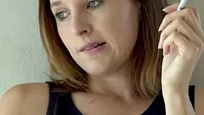 Hot Brunette Smoking Tease in Voyeur Scene