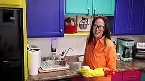 Ballsy step siblings get handsy pranking each other in front of family