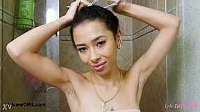 The Asian Teen Model Took A Shower