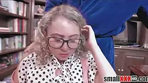 Petite stepdaughter seduced by stepdad in library - allie addison eric john 😍