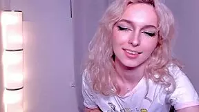 Blonde teen dances seductively on webcam for viewers