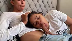 stepdad shoves cock in mouth till he cums