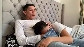 stepdad shoves cock in mouth till he cums