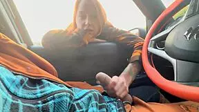 Stranger Redhead Babe Catches Public Car Dick Flash Shows Boobs Jerks Me Off