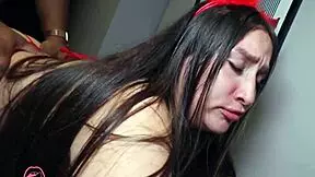 Baddies blow features mariana fox face fucked by monster big black cock in teen latina action