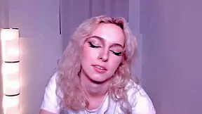 Blonde teen dances seductively on webcam for viewers